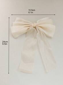 1 buc bej, plasă strălucitoare, cu 3 straturi, cu fundă, extra mare, cu panglică ondulată, elegantă, delicată, accesoriu de păr de primăvară, toamnă, chestii școlare, facultate