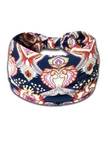 Tropical Printed Fashion Knotted Headband, Suitable For Women & Girls, Colorful Headbands, Sports Headbands, Yoga Hair Accessories, Comfortable Non-Slip Elegant Printed Sports Headband, Boho Style
