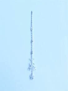 1pc Fashionable Silver-Plated Crystal Forehead Chain Hair Accessories - Silver - View 3