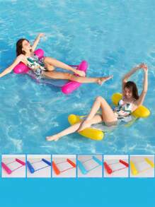 1pc Inflatable Hammock Sofa Floating Bed, Foldable Backrest Floating Mat, Summer Swimming Pool Party Floating Chair - Multicolor - View 2