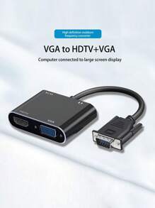 VGA zu HDTV + VGA Dual-Modus Konverter, unterstützt perfekt 1080P HD Video, erreicht nahtlose synchrone Audio- und Videoausgabe