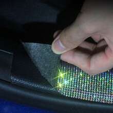 1 Stück Auto Mehrfarbig Strass Auto Schwellenleiste Türrahmen Schutz Anti Schritt Aufkleber Anti Kratzer und Anti Kratzer Streifen Universal Innenraum Dekoration - Schwarz - Übersicht 7