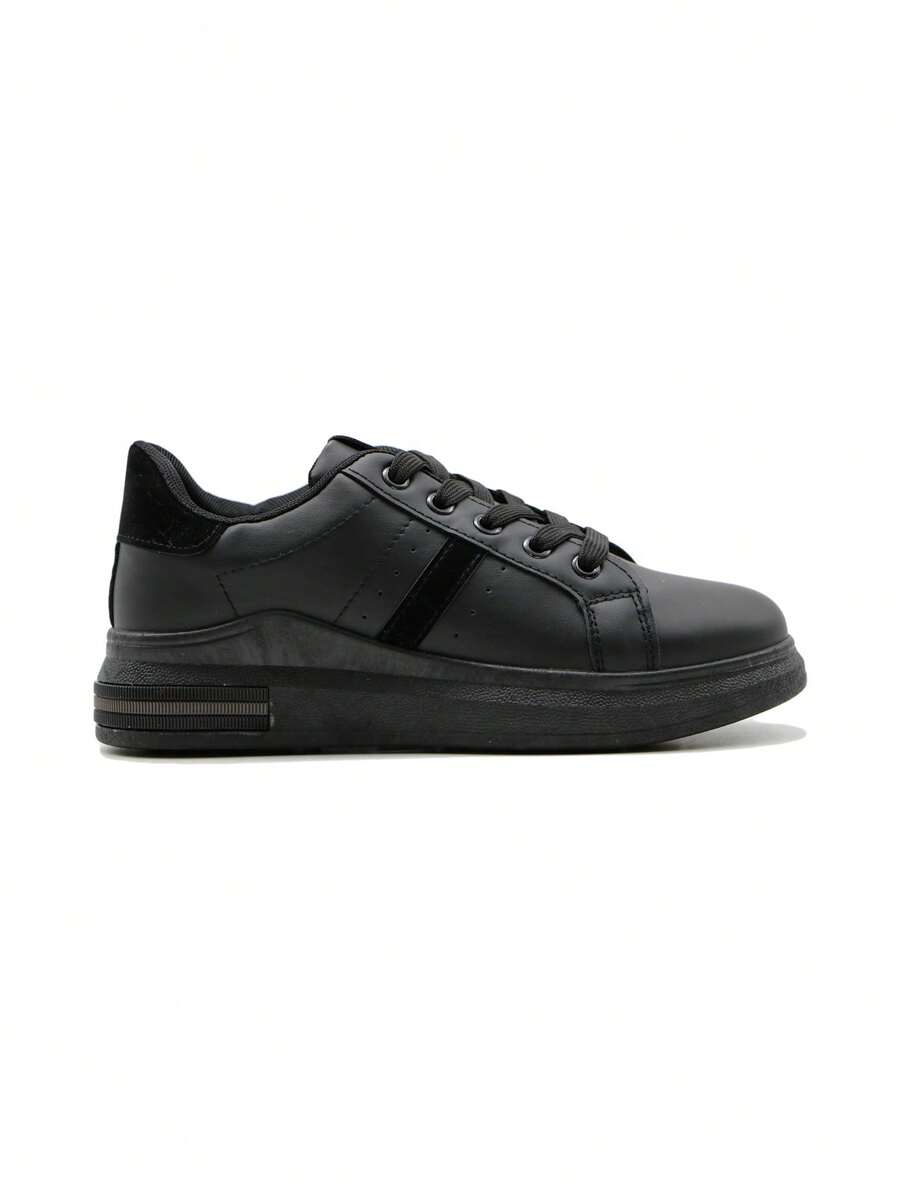 Classic Minimalist Lightweight Comfortable Casual Sneakers - Black - View 1