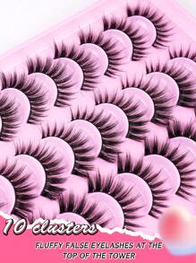 20 Pairs Natural Looking Fluffy False Eyelashes, Faux Mink Eyelashes, Cat Eye Lashes, Soft & Reusable Eyelash Strips