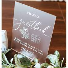 1pc Photo Guestbook Snap It Shake It Stick It Sign It Acrylic Wedding Sign, Leave A Note & Well Wishes Photo Booth Station Guest Book Lucite