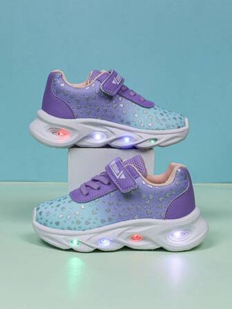 1 par vackra LED-ljusande sportskor i läder och mode för baby och barn som andas, lämpliga för pojkar och flickor - Casual, stötdämpande, antisladd utomhus löpar- och promenadskor hela säsongen