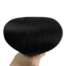 #1B Extensiones de cabello con cinta adhesiva Extensiones de cabello humano Natural Negro Lacio Extensiones de cabello con cinta adhesiva 16-26 pulgadas 20 piezas 50 g/paquete Extensiones de cabello humano real con cinta adhesiva de doble cara para mujeres - Natural Black - Ver 3