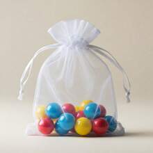 Kit 10/20/50/100 Un Saco Saquinho Organza 7x9 9x12 10x15 Branco Lembrancinhas Festa Casamento