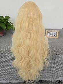 Women Gold Lace Front Wig, Synthetic Lace Front Wig With White Hair, Pre-Plucked Hairline Synthetic Wig For Party