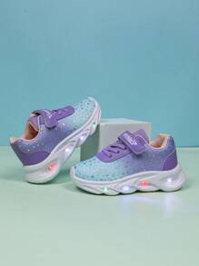 1 paio di scarpe da sport in pelle traspirante con luci a LED alla moda per bambini e ragazzi - casual, ammortizzanti, antiscivolo, adatte per l'uso all'aperto per la corsa e la camminata in tutte le stagioni