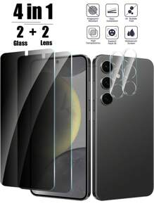 2+2 Packungen kompatibel mit Samsung Galaxy Datenschutz Bildschirmschutz mit Kamera Linsenschutz, Anti-Spion gehärtetes Glas Schutzfolie 9H Härte, kratzfest, Case-freundlich, Geschenk zum Geburtstag, Familie, Freunde Anti-Spion, Handybildschirmschutz, Handyzubehör