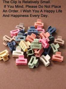 20pcs Random Color Matte Finish Cute Hair Clips For Women, Perfect For Daily Use(Hair Clip Only, Storage Bag Not Included) Hair Accessaries