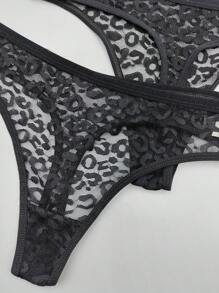 4 piezas/paquete bragas tipo tanga de cintura baja con encaje multicolor