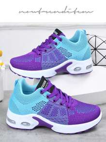 Women's Breathable Soft Sole Lightweight Non-Slip Sneakers For Sports Travel, Flatform