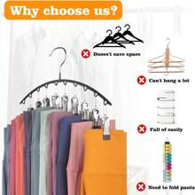 Organizer per leggings per armadio, appendiabiti in metallo con 10 clip per pantaloni yoga, organizer appeso salva-spazio per armadio, gruccia curva per vestiti, appendiabiti in metallo per pantaloni yoga, portaoggetti per armadio, appendiabiti portatile e pieghevole