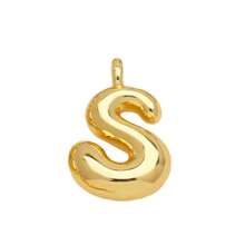 1入鑲嵌泡泡字母金鍍吊墜項鍊,26個字母供男女日常佩戴