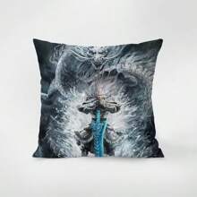 2025 New Movie Nezha 2 Anime Plush Pillow, Cute Cartoon Nezha, Ao Guang, Ao Bing Decorative Cushion For Sofa, Car, Bedroom, 18"X18", Soft & Comfortable, Machine Washable, Creative Cartoon Gift
