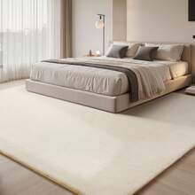 Treeboy Plush Rugs Living Room - Grey Area Rugs For Bedroom Faux Rabbit Fur Rug Large Rug, Anti Slip Rug Large Floor Carpet Short Pile Area Rug For Living Room, Bedroom - Milky White - View 7