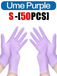 100/50/30/10pcs Prune Disposable Nitrile Gloves, Waterproof, Oil-Proof, Thick, Suitable For Kitchen, Beauty, Household, Suppliers For Kitchen, Bathroom, Home Cleaning, Household Products
