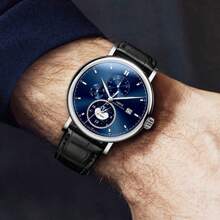 LOBINNI Automatic Mechanical Waterproof Multifunctional Business Casual Watch 13056 - Silver - View 10