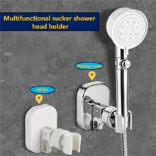 1 Stück Duschkopfhalter ohne Bohrung, beweglicher und einstellbarer Badezimmer Duschkopfhalter, Saugnapf Duschkopfhalter, Badezimmer Handbrause Halterung, Aufbewahrungshaken