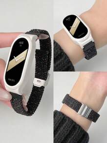 1 pièce Set Bracelet de montre tressé élastique et respirant réglable unisexe, avec étui de protection PC creux doux et mignon, compatible avec Mi Band 10/9/8/7/6/5/4/3/NFC, avec Mi Smart Band 9 Active/8 Active/Redmi Band 2, compatible avec Huawei Smart Band 10/9/8/7/6 Honor Band 9/7/6, avec Galaxy Fit 3