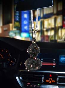 1pc Crystal Calabash Rear View Mirror Hanging Ornament
