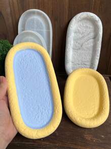 1pc Silicone Gypsum Storage Tray Molds DIY Oval Coasters Concrete Cement Mould Jewelry Display Storage Dish Home Decoration