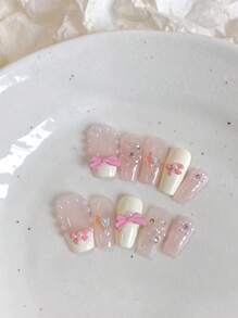 1 Bộ Miếng Dán Móng Tay Hình Bướm Màu Hồng Đá, Thiết Kế Aurora Thủ Công, Thích Hợp Cho Sinh Hoạt Hàng Ngày, Tiệc Tù Và Các Dịp Khác. Móng Dán Thủ Công. - Nhiều màu - Xem 19