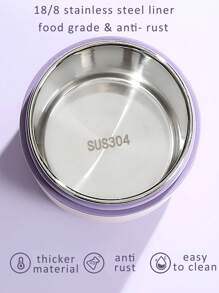 1 Pc Stainless Steel Vacuum Thermal Portable Lunch Box Double Layer 500ml & 680ml Insulated Lunch Food Warmer Soup Cup Insulated Containers Bento Lunch Box With Foldable Spoon (Lid Randomly Shiped),School Supplies