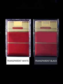 1个塑料香烟盒，可装20支香烟，便携式透明防水防压香烟盒，男女通用，香烟盒，香烟盒，礼品 - 透明 - 查看 12