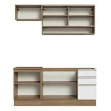 Cocina Integral Completa Modular Madesa Glamy Color Rústico/blanco 09 - Marrón y Blanco - Ver 9