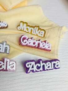 Customizable Acrylic Name Hair Clip - Personalized 3D Double-Layer Letter Design, Long Rectangle Duckbill Barrette For Everyday Styling & Unique Gift Idea, Creative, Hair Clip