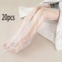 40个/20个/10个/1个一次性足膜，腿膜带脚套和腿套，高透明防水保湿腿部护理套 - 彩色 - 查看 12