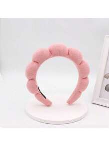 1 pieza Diadema con forma de nube simple de esponja para mujeres, diadema de verano para lavado de cabello y peinado, accesorios rosas, diadema, diadema para el cabello, diadema para el cuidado de la piel