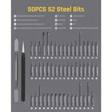 E1 MAX 3.7V Mini Electric Screwdriver 50-In-1 Magnetic Bits 5/32''Hex Magnetic Storage, Repair Tool Set For Phone Camera Laptop - Hardware Springtok