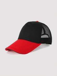 Customized Colorblock Breathable Hollow Baseball Hat Colorblock Breathable Mesh Hat Baseball Hat Sun Hat Men's And Women's - Multicolor - View 3