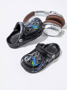 HOBIBEAR 1 Pair Kids Boys & Girls Soft Slippers, Cute Wooden Clogs, Toddler Anti-Slip Indoor Outdoor Beach Sandals, Multiple Colors