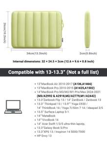 Puffy Laptop Sleeve Bag Compatible With MacBook Air Pro 13 14 Inch M1 M2 M3, Air 15 Inch M2 M3 2023, 13.5 14 15.6 IdeaPad ASUS Notebook, Lightweight And Waterproof Computer Bag,Green