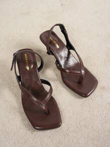 SHIHUA Sandalias de tacón alto francesas para mujeres, nuevos estilos de verano con correas, stilettos, tacones de gatito, sandalias de dedo