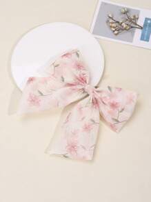 1 件适合幼儿女孩的花朵刺绣发夹，刺绣花卉蝴蝶结发夹优雅时尚发夹，适合日常佩戴和派对，儿童发饰 - 彩色 - 查看 4