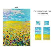Van Gogh Monet Serie Zacht Aardewerk Speciaal Aquarel Transferpapier DIY Oorbellen Sieraden Kleuren Stickers Polymeer Klei Gereedschap
