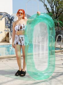 1 pieza Silla flotante inflable de ola transparente, flotador de piscina y playa para adultos, para uso en fiestas, regalo perfecto de verano, balsa de piscina, tumbona multifuncional para diversión y relajación de vacaciones de adultos, artículos esenciales de playa, accesorios de playa