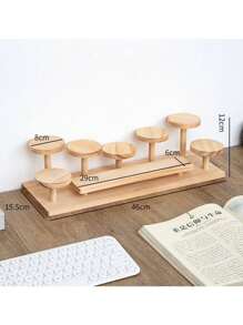 1pc Wooden Creative Figurine Display Stand, Jewelry, Watch, Perfume, Cosmetics, Candy, Succulent, Tiered Storage Shelf