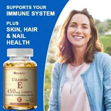 Bcuelov Vitamin E Capsule 450 Mg - Antioxidant, Support Hair, Skin, Nails, Eye Health -120 Softgels - 1 chai - Xem 3