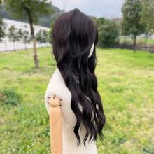 Wig For Women, Natural Water Wave, Middle Part, Long Bang, Long Curly Wigs, Fluffy, Realistic Scalp, Full Wig, Suitable For Daily Wear, Street Photography, Cosplay, Lolita.