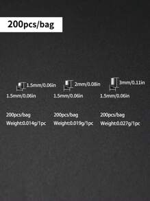 200pcs/Pack S925 Sterling Silver 1.5mm Straight Tube Necklace & Bracelet DIY Accessory, Crimp Clasp, Jewelry Findings - Silver - View 2