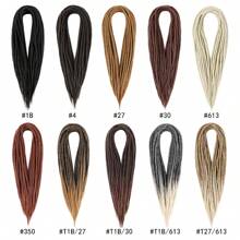 Extensiones de rastas de 24 pulgadas con 10 hebras, rectas, delgadas de 0,6 cm, sintéticas hechas a mano, pelo reggae peinado para , suaves, para estilo hip-hop
