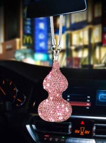 1pc Crystal Calabash Rear View Mirror Hanging Ornament