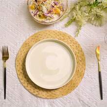12/24/36/50pcs 12.99 Inch Rustic Woven Paper Placemats, Suitable For Summer, Spring, Autumn Wedding And Dinner, Farmhouse Table Decor, Easy To Clean